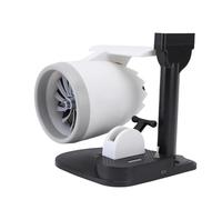Denash Vel a Turbina Desktop a velocità Regolabile con Umidificatore Ad Ultrasuoni, Ricarica Wireless e Luce di Coda, a Forma di Motore per L'ufficio 3 in 1 (luce blu)