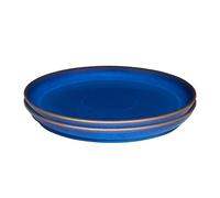 Denby - Set di 2 piatti piani blu imperiale - Lavabile in lavastoviglie e adatto al microonde 26 cm - stoviglie in ceramica blu reale - Piatti grandi resistenti a scheggiature e crepe