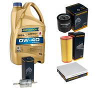 DENCKERMANN Controllo Set 5 L RAVENOL SSL 0W-40 per Audi A2 1.4 1.6 FSI