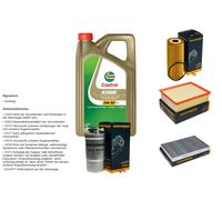 DENCKERMANN Controllo Set 5L CASTROL EDGE 5W-30 C3 Per Audi A4 Avant 1.9 TDI