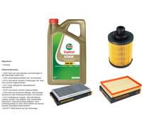 DENCKERMANN Controllo Set 5L CASTROL EDGE 5W-30 C3 Per Opel Corsa C 1.3 CDTi