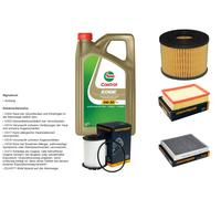 Denckermann Controllo Set 5L castrol edge 5W-30 C3 per Opel Mokka / Pieghevoli X