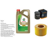 Denckermann Controllo Set 5L castrol edge 5W-30 C3 per Saab 9-5 Familiare 2.0 T