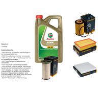 DENCKERMANN Controllo Set 5L CASTROL EDGE 5W-30 C3 Per VW Touran 2.0 TDI