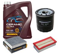 DENCKERMANN Controllo Set 5L MANNOL Ceramic 5W-40 Per Smart Forfour 1.5 CDI