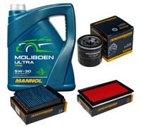DENCKERMANN Controllo Set 5L MANNOL MOLIBDENO ULTRA 5W-30 Per NISSAN NOTE 1.6