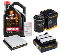 DENCKERMANN Controllo Set 5L MOTUL 8100 X-CESS 5W-40 Per Honda Jazz III 1.3I