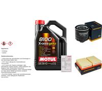 DENCKERMANN Controllo set 5L MOTUL 8100 X-CESS 5W-40 per VW Lupo 1.0 1.4