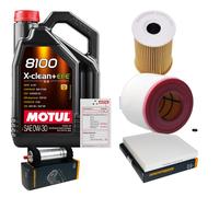 DENCKERMANN Controllo Set 5L MOTUL 8100 X-CLEAN 0W-30 Per Audi A6 Avant 2.0