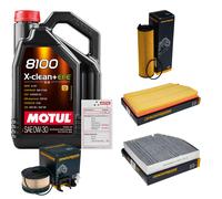 DENCKERMANN Controllo Set 5L MOTUL 8100 X-CLEAN 0W-30 Per Mercedes-Benz