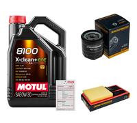 DENCKERMANN Controllo Set 5L MOTUL 8100 X-CLEAN 0W-30 Per VW Golf VI 1.4