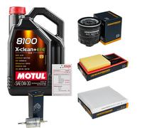 DENCKERMANN Controllo Set 5L MOTUL 8100 X-CLEAN 0W-30 Per VW Polo 1.4 16V
