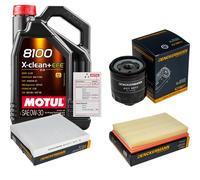 DENCKERMANN Controllo Set 5L MOTUL 8100 X-CLEAN 0W-30 Per VW Polo 1.4 16V