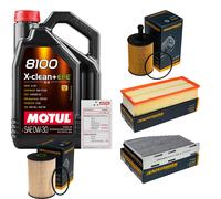 DENCKERMANN Controllo Set 5L MOTUL 8100 X-CLEAN 0W-30 Per VW Touran Van 1.9