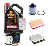 DENCKERMANN Controllo set 5L MOTUL 8100 X-CLEAN EFE 5W-30 per Chevrolet Aveo