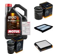 DENCKERMANN Controllo Set 5L MOTUL 8100 X-CLEAN EFE 5W-30 Per Hyundai I10 1.1