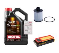 DENCKERMANN Controllo set 5L MOTUL 8100 X-CLEAN EFE 5W-30 per Opel Combo