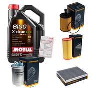 DENCKERMANN Controllo Set 5L MOTUL 8100 X-CLEAN EFE 5W-30 Per VW Lupo 1.4 TDI