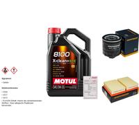 DENCKERMANN Controllo set 5L MOTUL 8100 X-PULIRE 0W-30 per VW Lupo 1.0 1.4