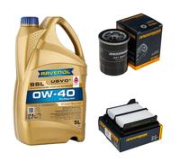 DENCKERMANN Controllo Set 5L RAVENOL SSL 0W-40 per Honda Jazz II 1.4i-DSi