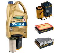 DENCKERMANN Controllo Set 5L RAVENOL SSL 0W-40 per VW Caddy IV Kasten 1.2 TSI