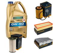 DENCKERMANN Controllo Set 5L RAVENOL SSL 0W-40 per VW Caddy IV Kasten 1.2 TSI