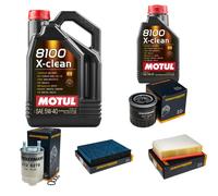 Denckermann Controllo Set 6 L Motul 8100 x-Pulire 5W-40 per Legno Renault Grand