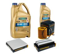 DENCKERMANN Controllo Set 6 L RAVENOL FDS 5W-30 per Mazda 6 Kombi 2.5 MZR 2.3