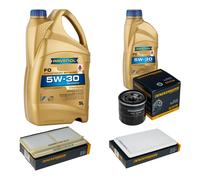 DENCKERMANN Controllo Set 6 L RAVENOL FO 5W-30 per Mazda 2 1.3