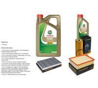 DENCKERMANN Controllo Set 6L CASTROL EDGE 5W-30 C3 Per Audi A4 Avant 1.9 TDI