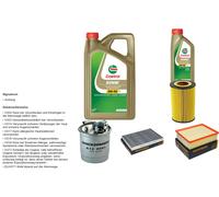 Denckermann Controllo Set 6L castrol edge 5W-30 C3 per Audi A4 Avant 2.5 Tdi