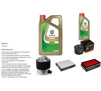Denckermann Controllo Set 6L castrol edge 5W-30 C3 per Nissan Qashqai + 2 Mi