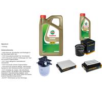 Denckermann Controllo Set 6L castrol edge 5W-30 C3 per Nissan Qashqai
