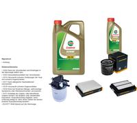Denckermann Controllo Set 6L castrol edge 5W-30 C3 per Nissan Qashqai II