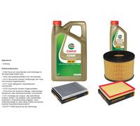 Denckermann Controllo Set 6L castrol edge 5W-30 C3 per Opel Astra H Cassetta