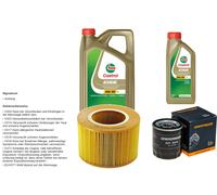 Denckermann Controllo Set 6L castrol edge 5W-30 C3 per Saab 9-5 Familiare 2.0 T