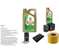 DENCKERMANN Controllo Set 6L CASTROL EDGE 5W-30 C3 Per Saab 9-5 Kombi 2.0 T