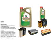 DENCKERMANN Controllo Set 6L CASTROL EDGE 5W-30 C3 Per Skoda Yeti 2.0 TDi