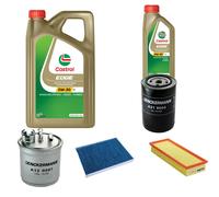 DENCKERMANN Controllo Set 6L CASTROL EDGE 5W-30 C3 Per VW Caddy II Kasten