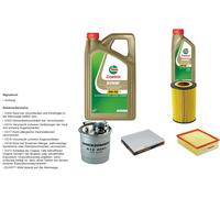 Denckermann Controllo Set 6L castrol edge 5W-30 C3 per VW Passat Variant 2.5