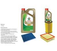 DENCKERMANN Controllo Set 6L CASTROL EDGE 5W-30 C3 Per VW Passat Variant 2.5