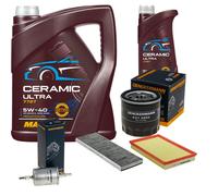 DENCKERMANN Controllo Set 6L MANNOL Ceramic 5W-40 Per Opel Vectra B 1.6i 16V