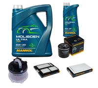 DENCKERMANN Controllo Set 6L MANNOL MOLIBDENO ULTRA 5W-30 Per Mazda 3 1.6 1.4