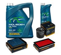 DENCKERMANN Controllo Set 6L MANNOL MOLIBDENO Ultra 5W-30 Per Nissan Note 1.6