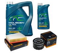 DENCKERMANN Controllo Set 6L MANNOL MOLIBDENO ULTRA 5W-30 Per Renault Fluence