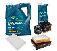 DENCKERMANN Controllo Set 6L MANNOL MOLIBDENO ULTRA 5W-30 Per Renault Fluence
