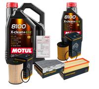 DENCKERMANN Controllo Set 6L MOTUL 8100 X-CLEAN 0W-30 Per VW Touran Van 1.9