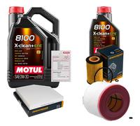 Denckermann Controllo Set 6L Motul 8100 x-Pulire 0W-30 per Audi A6 di Avant