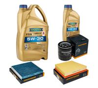 DENCKERMANN Controllo Set 6L RAVENOL FDS 5W-30 per Jaguar XE 2.0