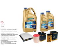 DENCKERMANN Controllo Set 7 L RAVENOL 0W-20 per Audi A6 Avant 3.0 TDI quattro